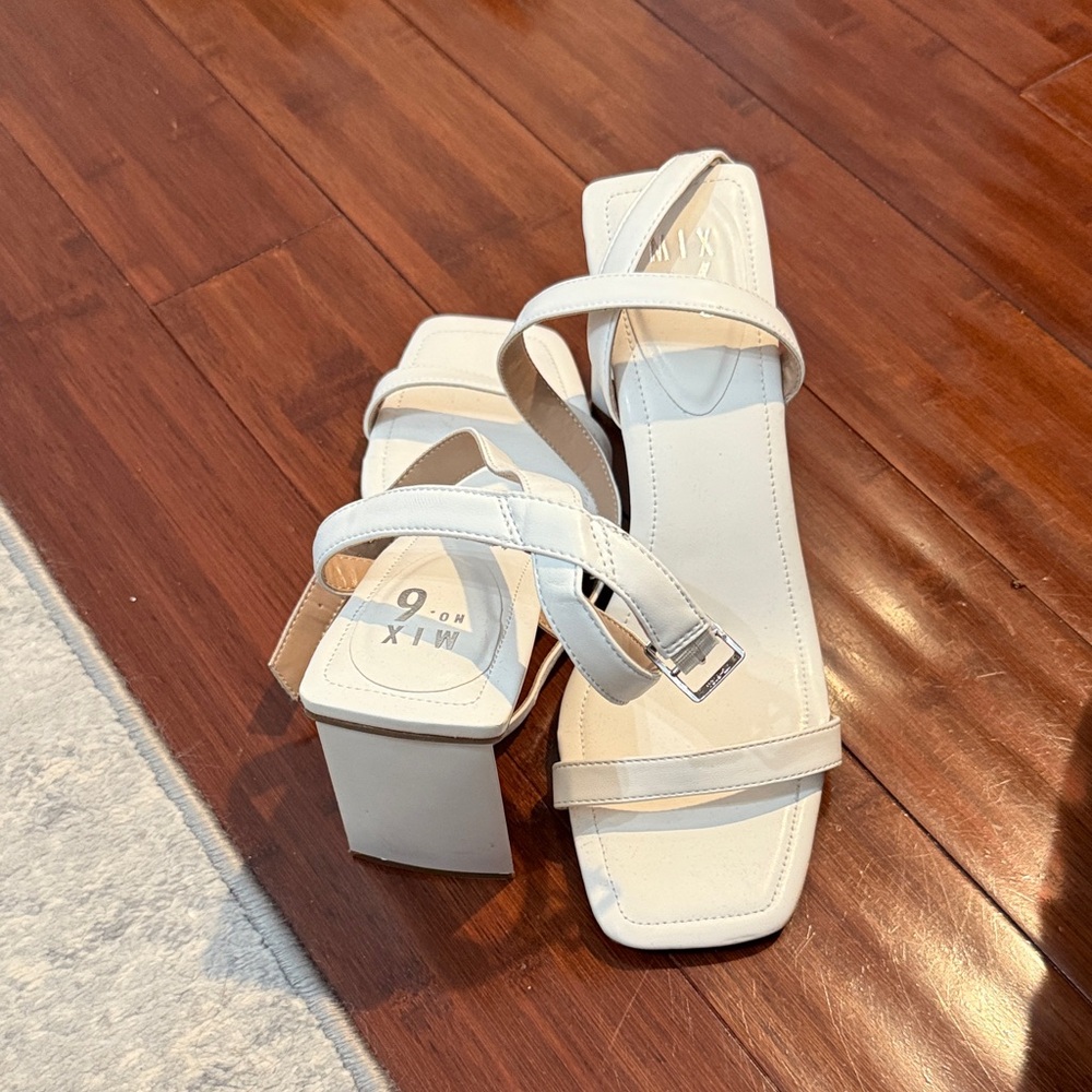 NWOT White Strappy Heels
